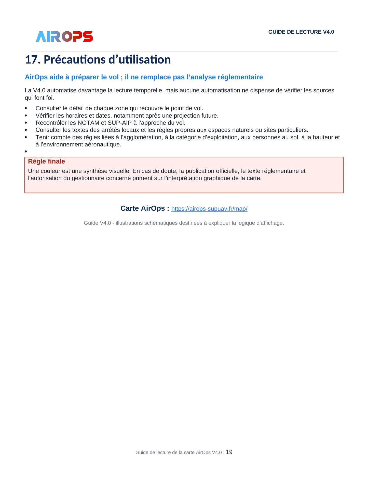 Guide de lecture de la carte AirOps V4.0 - page 19 sur 19